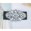 Fashion Flower Elastic Band Handmade Inlay Crystal Women'S Woven Belts 1 Piece