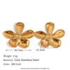 Fashion Flower Geometric Stainless Steel 18K Gold Plated Earrings For Women