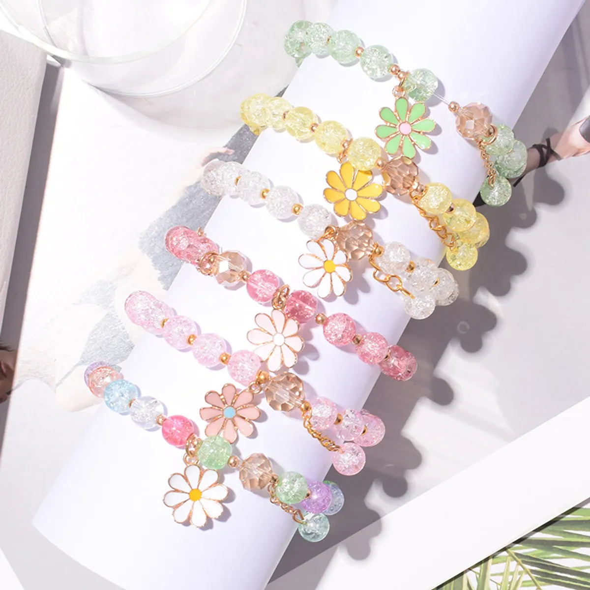 Fashion Flower Glass Beaded Women's Bracelets 1 Piece