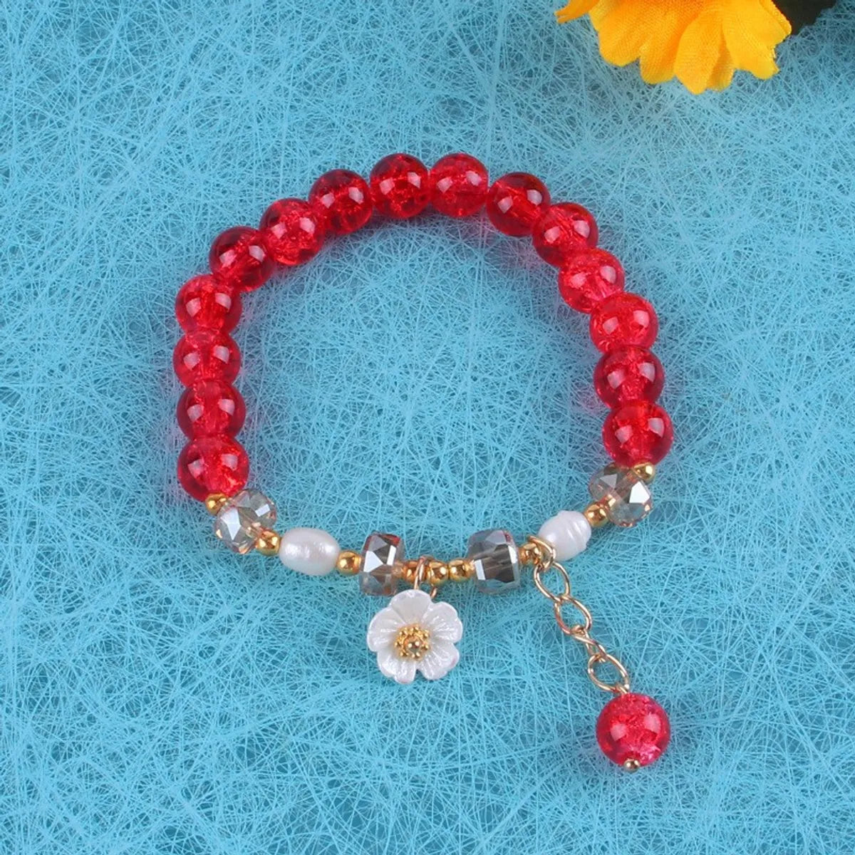 Fashion Flower Glass Beaded Women'S Bracelets 1 Piece