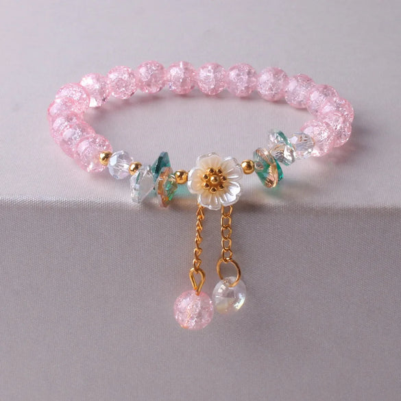 Fashion Flower Glass Beaded Women'S Bracelets 1 Piece