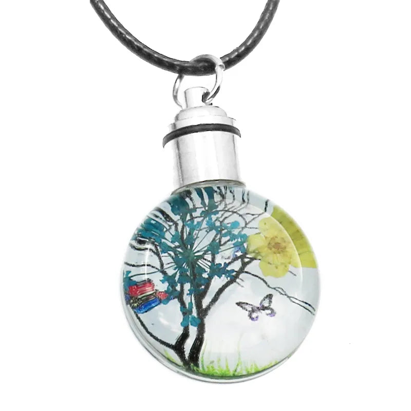 Fashion Flower Glass Women'S Pendant Necklace