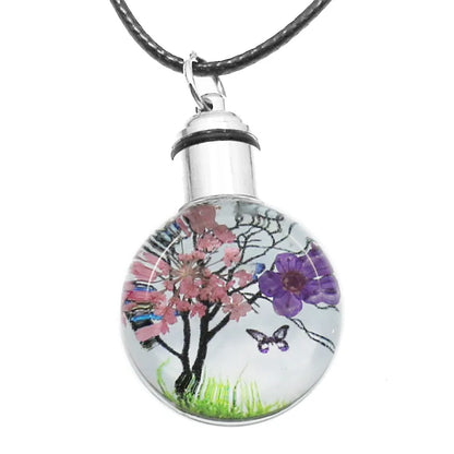 Fashion Flower Glass Women'S Pendant Necklace