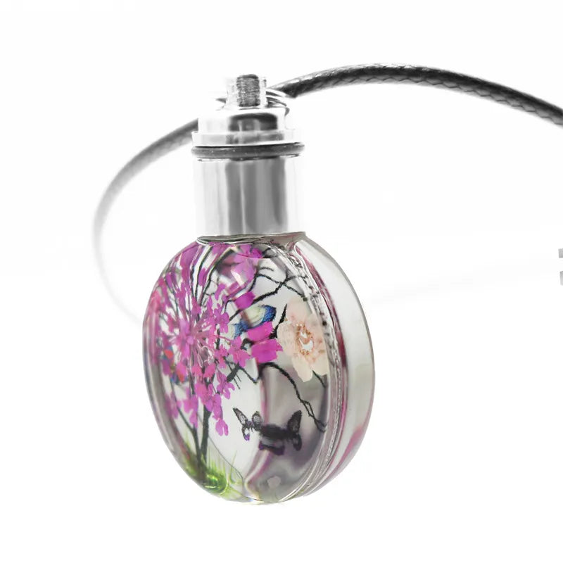 Fashion Flower Glass Women'S Pendant Necklace