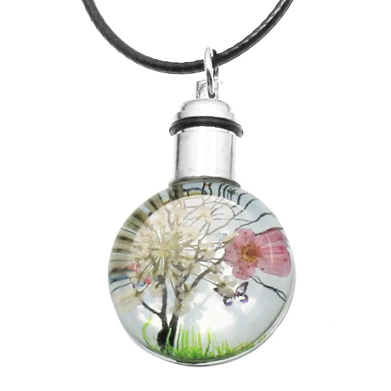 Fashion Flower Glass Women'S Pendant Necklace