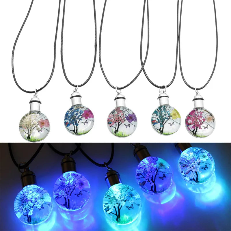 Fashion Flower Glass Women'S Pendant Necklace