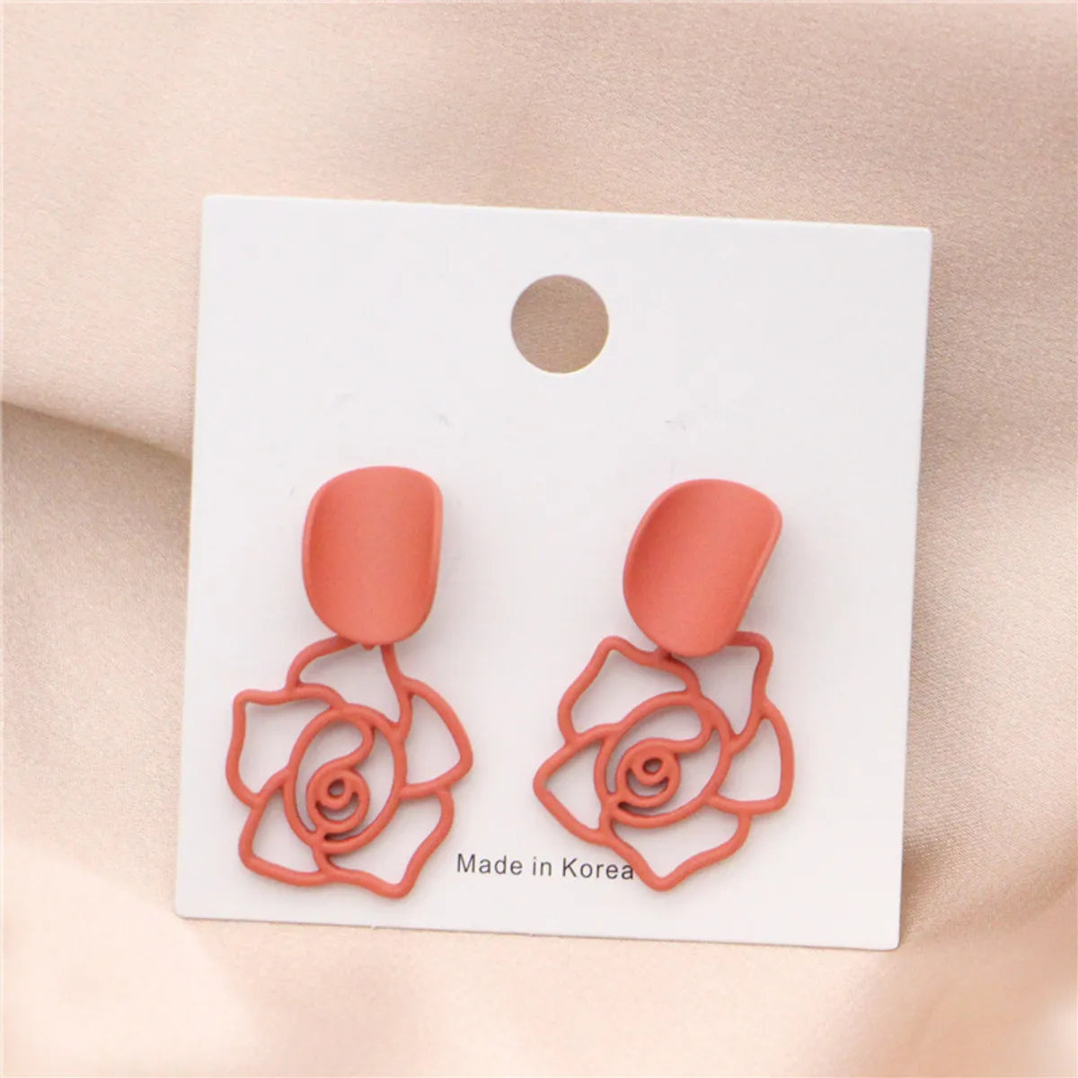 Fashion Flower Stoving Varnish Iron Earrings