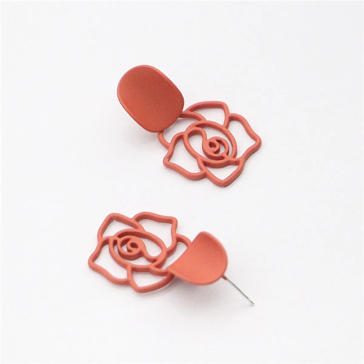 Fashion Flower Stoving Varnish Iron Earrings