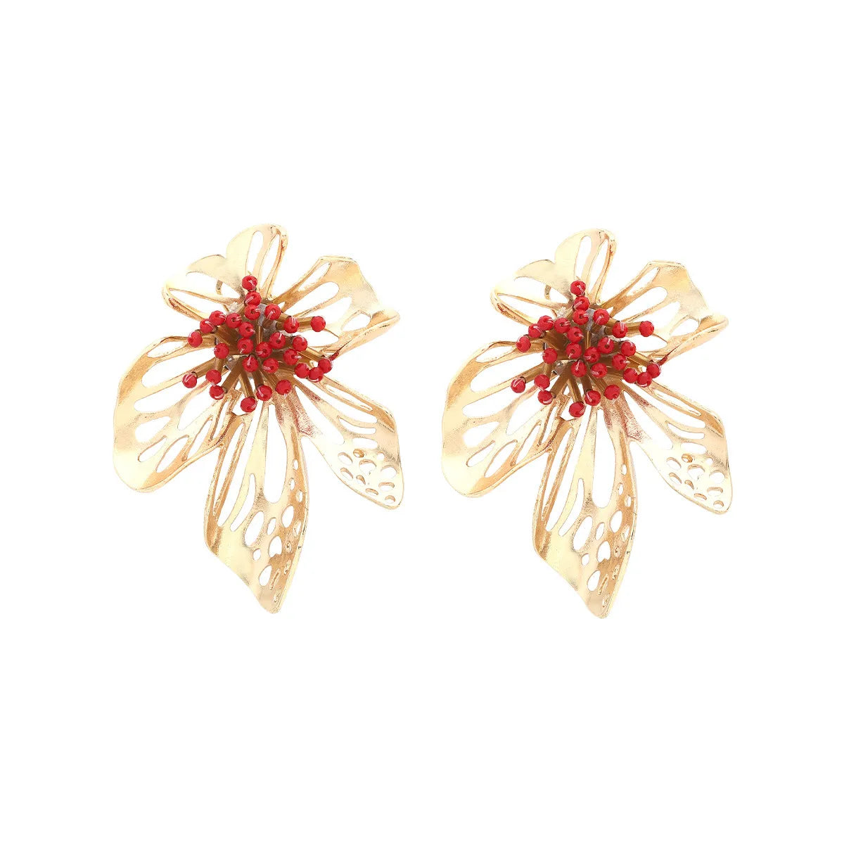 Fashion Flower Metal Plating Women's Earrings 1 Pair