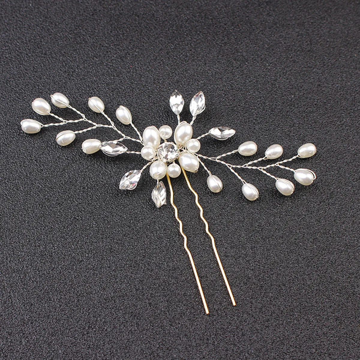 Fashion Flower Metal Rhinestones Hairpin