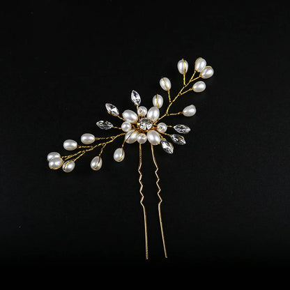 Fashion Flower Metal Rhinestones Hairpin