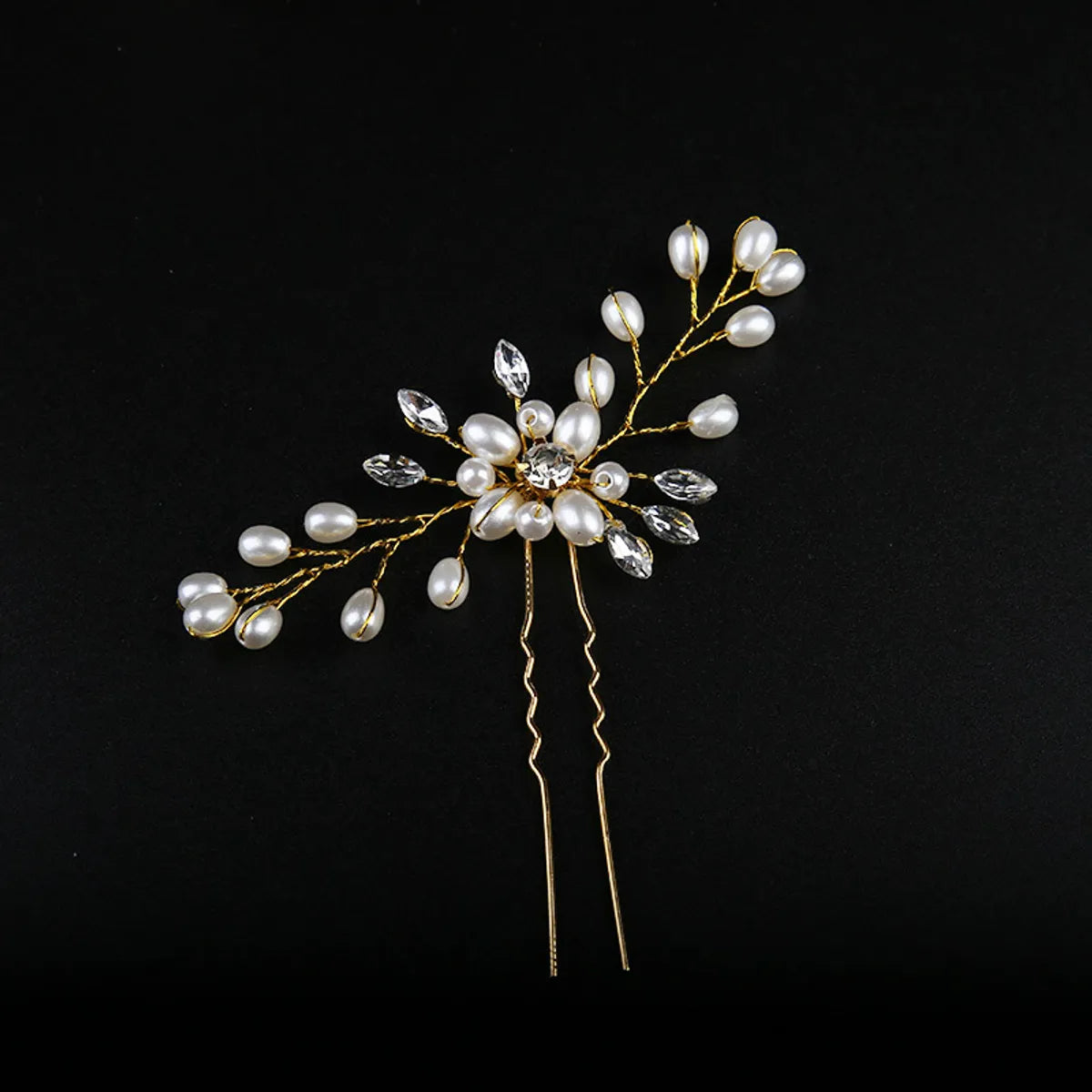 Fashion Flower Metal Rhinestones Hairpin