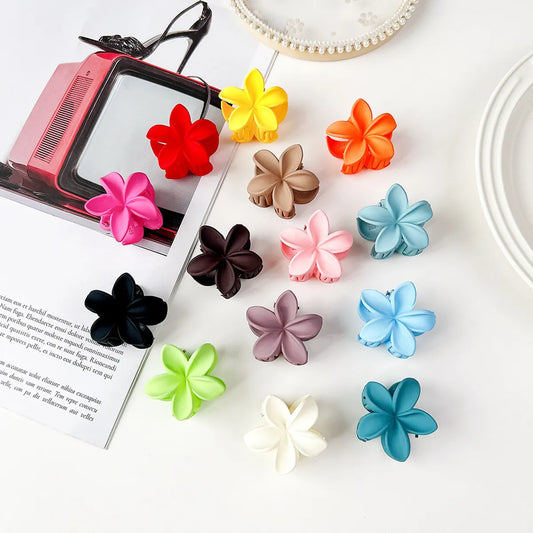 Fashion Flower Plastic Metal Hair Claws 1 Piece