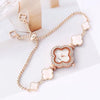 Fashion Flower Shape Dial Alloy Bracelet Watch With Rhinestones For Women