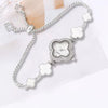 Fashion Flower Shape Dial Alloy Bracelet Watch With Rhinestones For Women