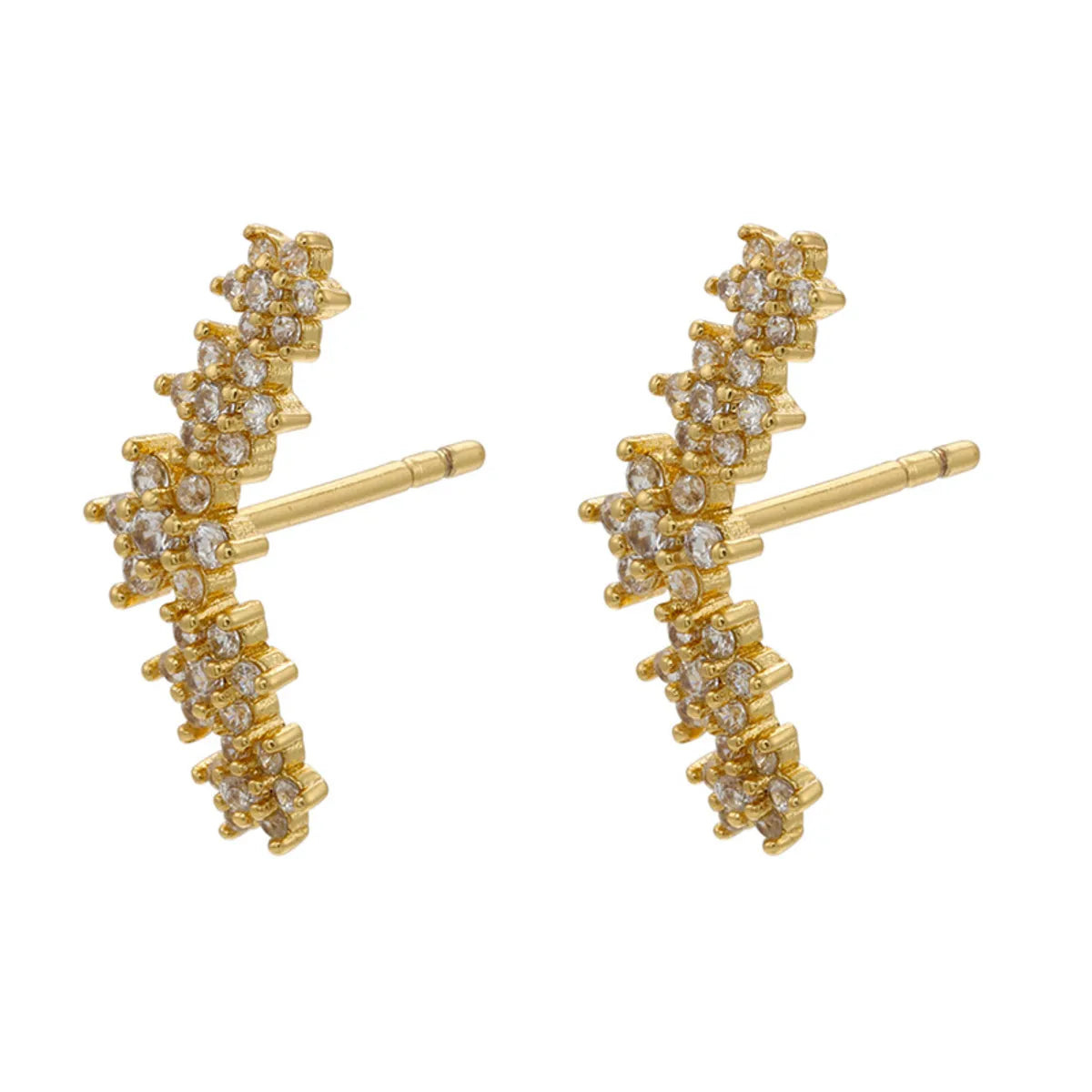 Fashion Flower-shaped Colored Zircon Five-flower Copper Earrings Wholesale