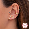 Fashion Flower Snake Sterling Silver Plating Inlay Zircon Ear Studs 1 Piece