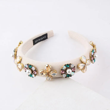 Fashion Flower Sponge Diamond Hair Band