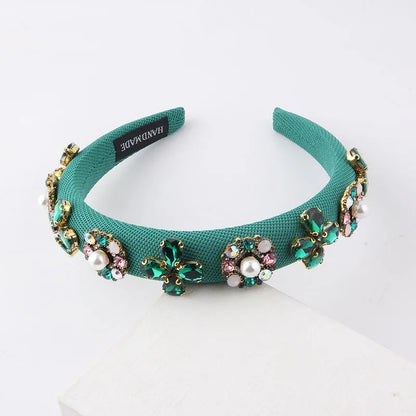 Fashion Flower Sponge Diamond Hair Band