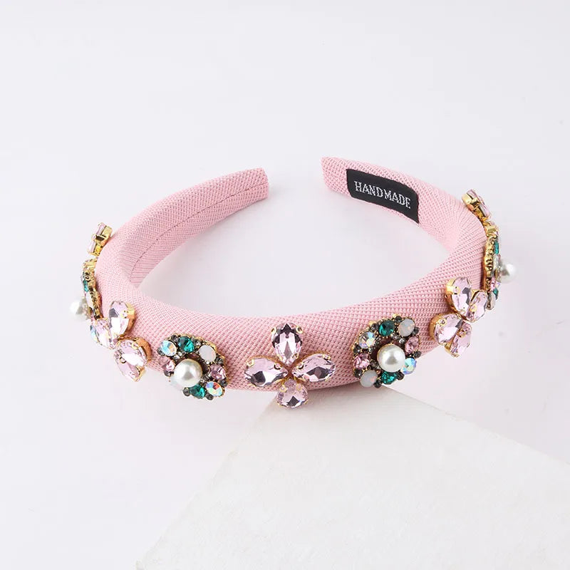 Fashion Flower Sponge Diamond Hair Band