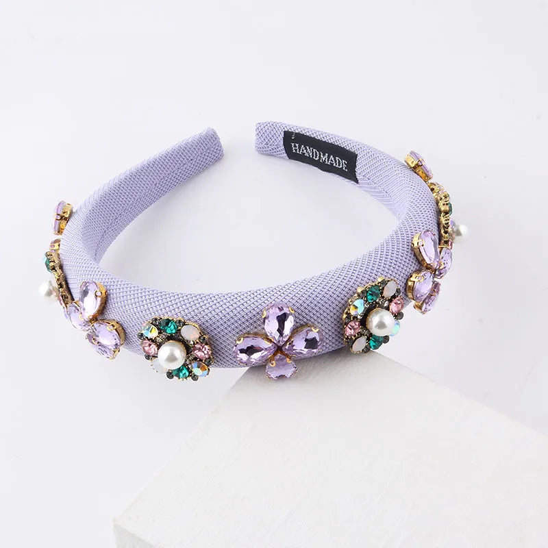 Fashion Flower Sponge Diamond Hair Band