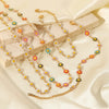 Wholesale Jewelry Fashion Flower 304 Stainless Steel Gold Plated Bracelets Necklace
