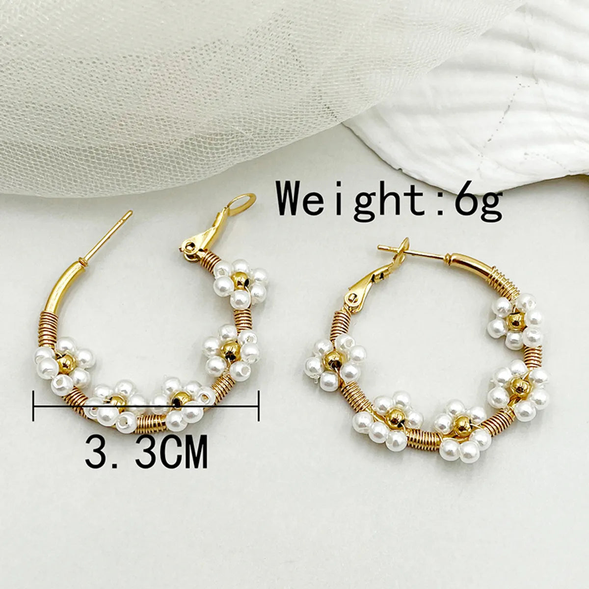 Fashion Flower Stainless Steel Plating Hoop Earrings 1 Pair