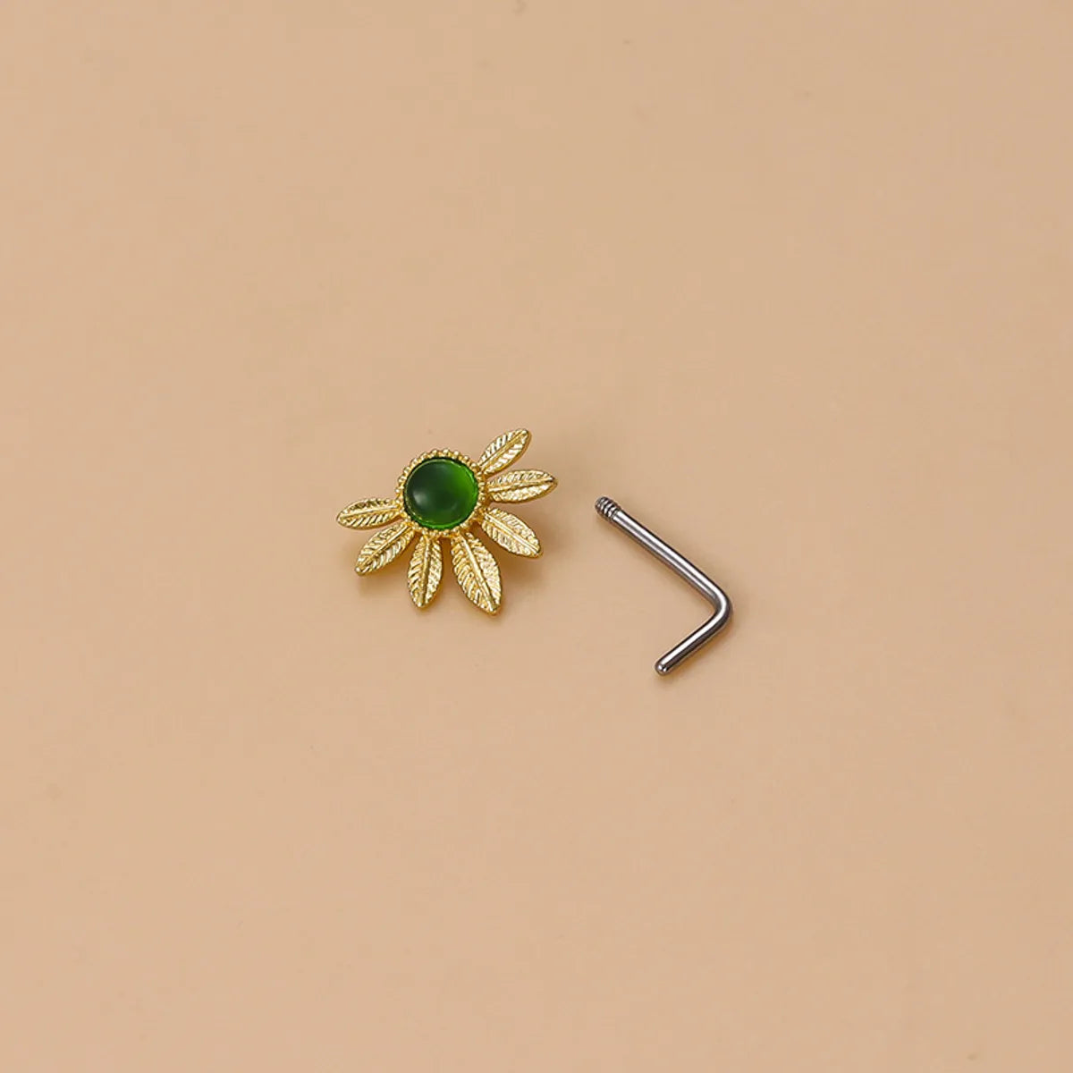 1 Piece Nose Rings & Studs Fashion Flower 316L Stainless Steel  Copper Plating Zircon