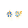 Fashion Flower Sterling Silver Inlay Zircon Ear Studs 1 Pair