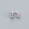 Fashion Flower Sterling Silver Zircon Ear Studs 1 Pair