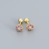 Fashion Flower Sterling Silver Zircon Ear Studs 1 Pair
