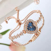 Fashion Flower Women's Bracelet Watch With Diamondembedded Heart Color Dial Alloy Strap And Metal Case