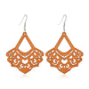 Fashion Flower Wood Handmade Women'S Drop Earrings 1 Pair