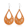 Fashion Flower Wood Handmade Women'S Drop Earrings 1 Pair