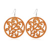 Fashion Flower Wood Handmade Women'S Drop Earrings 1 Pair