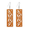 Fashion Flower Wood Handmade Women'S Drop Earrings 1 Pair