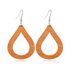 Fashion Flower Wood Handmade Women'S Drop Earrings 1 Pair