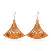 Fashion Flower Wood Handmade Women'S Drop Earrings 1 Pair