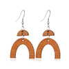 Fashion Flower Wood Handmade Women'S Drop Earrings 1 Pair