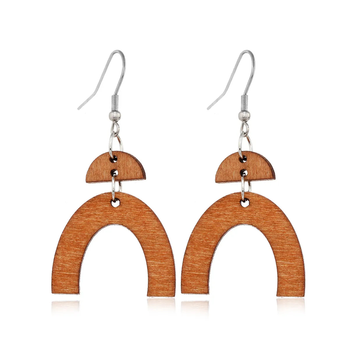 Fashion Flower Wood Handmade Women'S Drop Earrings 1 Pair