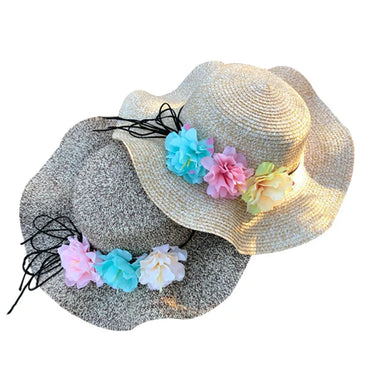 Fashion Flowers Sunscreen Foldable Straw Hat