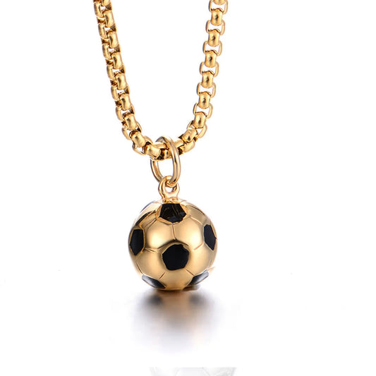 Fashion Football Titanium Steel Stoving Varnish Pendant Necklace 1 Piece