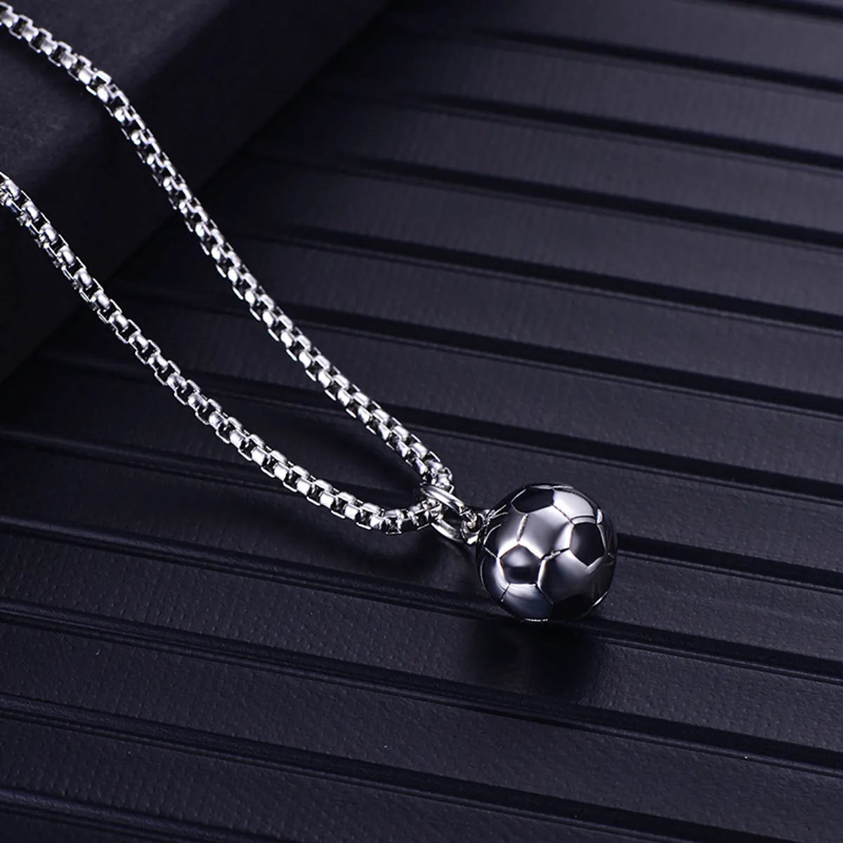 Fashion Football Titanium Steel Stoving Varnish Pendant Necklace 1 Piece