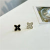 Fashion Four Leaf Clover Alloy Enamel Ear Studs