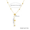 Fashion Four Petal Flower Tassel Chain Pendant Stainless Steel Bracelet Earrings Necklace Suit With Electroplating For Women