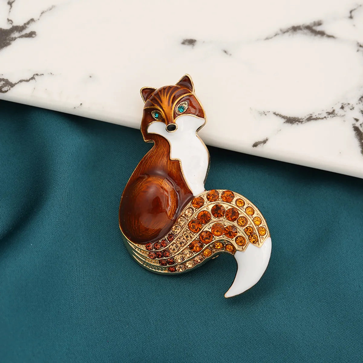 Fashion Fox Alloy Rhinestone Enamel Unisex Brooches