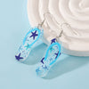 Fashion Fresh Ocean Blue Slippers Seahorse Earrings Acrylic Animals Baking Paint Women's