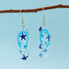 Fashion Fresh Ocean Blue Slippers Seahorse Earrings Acrylic Animals Baking Paint Women's