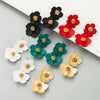 Fashion Fresh Sweet Elegant Multilayer Flower Alloy Baking Paint Women's Earrings