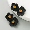 Fashion Fresh Sweet Elegant Multilayer Flower Alloy Baking Paint Women's Earrings